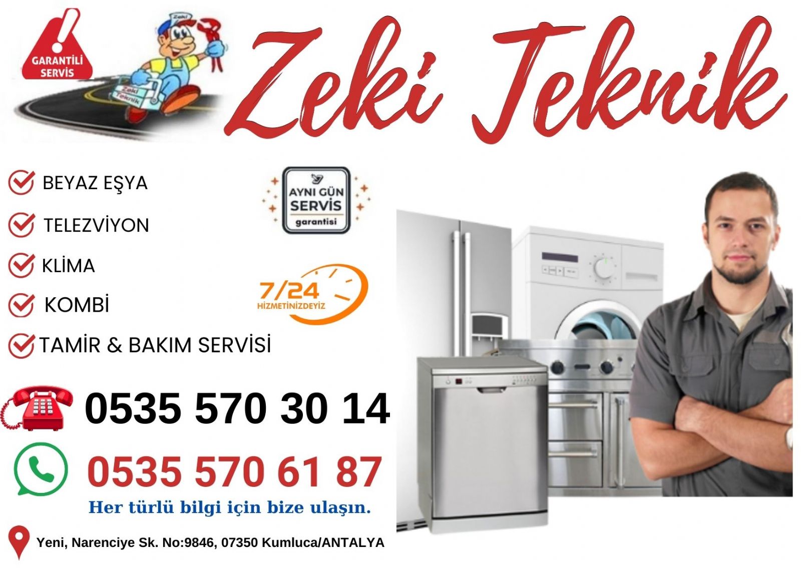Kumluca Beyaz Eşya Tamircisi