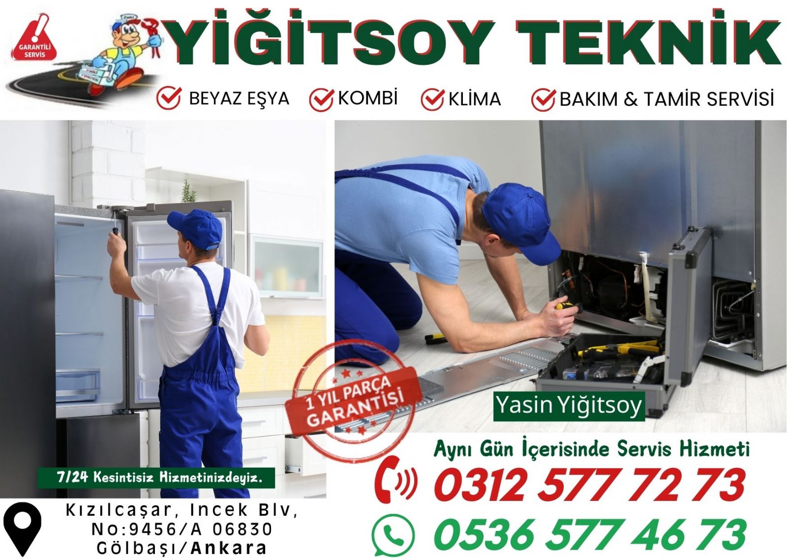incek - beyaz esya - servisi