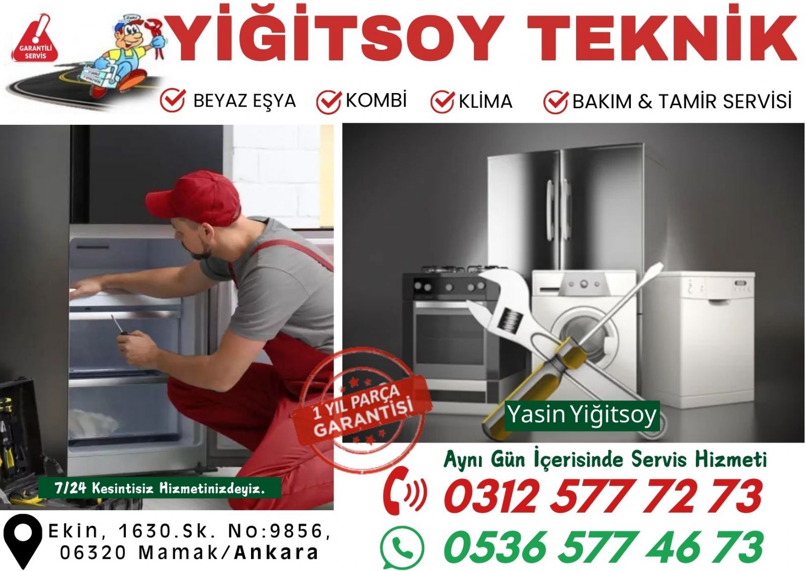 mamak - beyaz esya - servisi