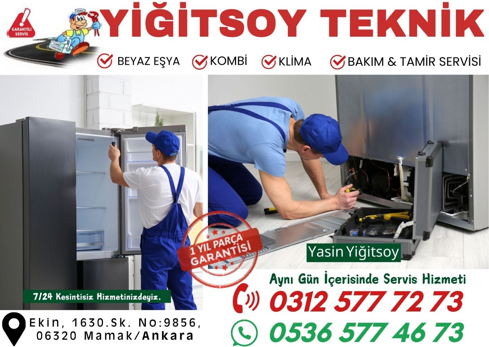 mamak - beyaz esya - servisi